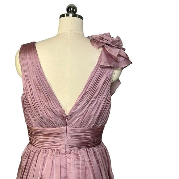 Mac Duggal 49494 Pink Sleeveless Chiffon A-Line Tea Length Cocktail Dress | 8 - Picture 8 of 10